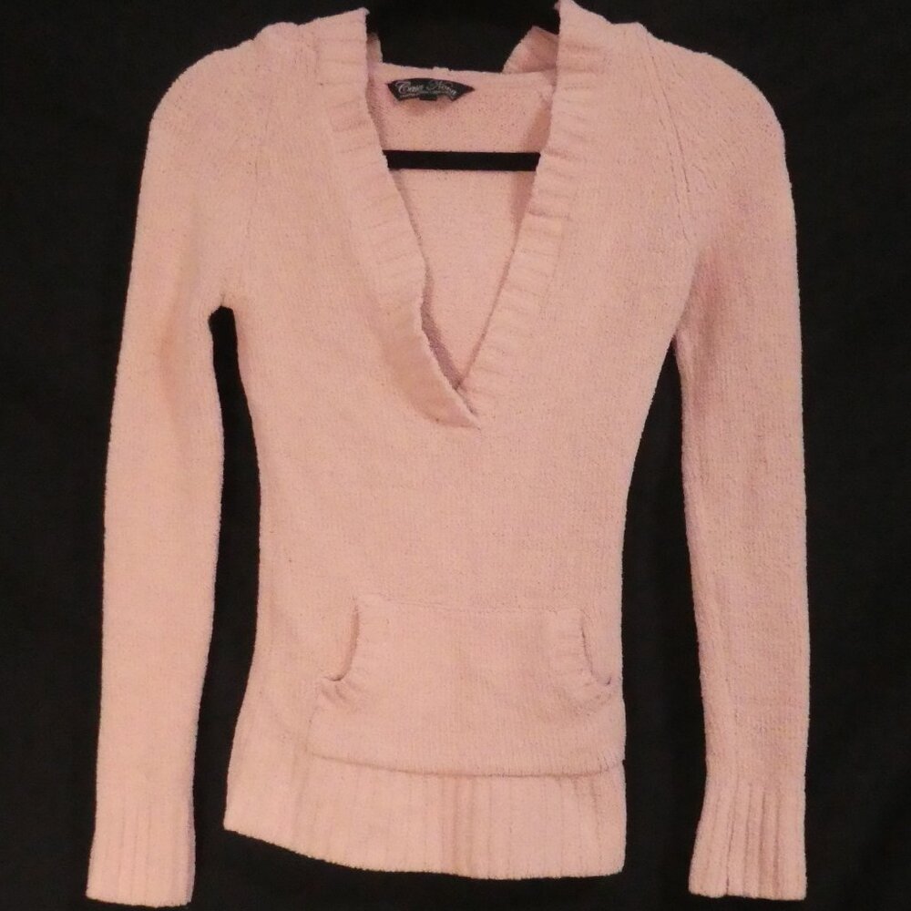 CASA NOVA - Limited Edition | medium | Pink Hooded Chenille V-Neck Sweater - Picture 2 of 15